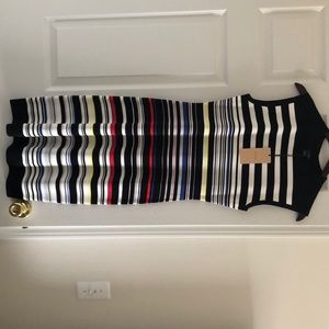 Midi sleeveless striped dress